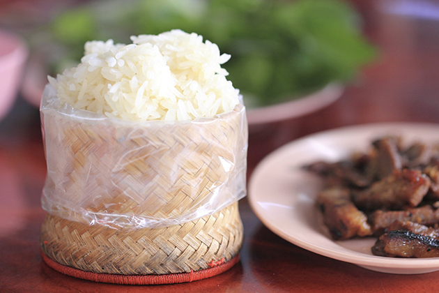 Sticky rice in Laos