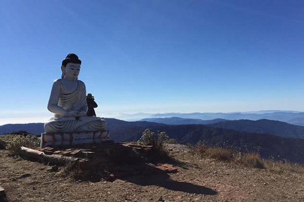 the Buddha statue on the top of Nat Ma Taung