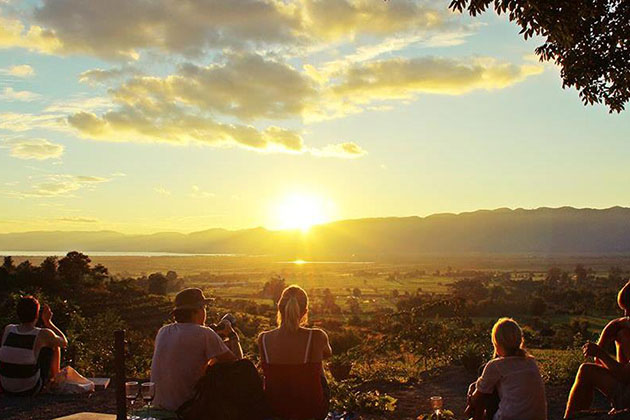 sunset from red mountain-Inle lake travel in january