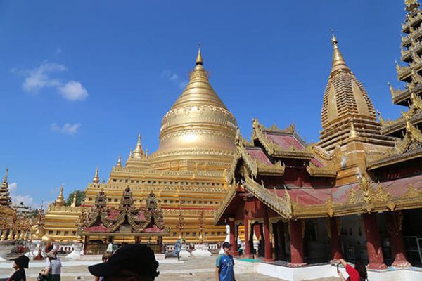 Shwezigon pagoda - one of the most famous attraction for 8 days myanmar tour