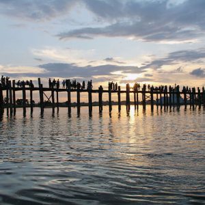 U Bein Bridge - the best site to watch sunset in Mandalay