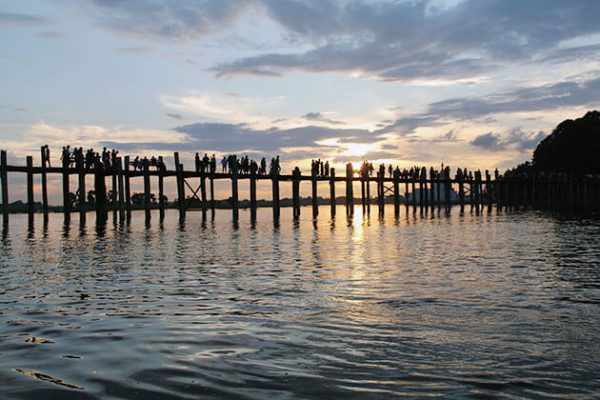 U Bein Bridge - the best site to watch sunset in Mandalay