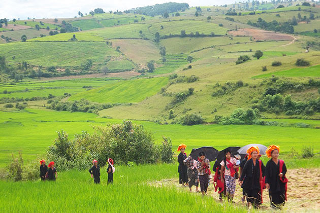 kalaw Hill town-top Myanmar attraction for trekking in Burma tourism