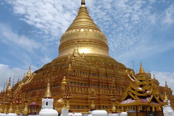 Shwezigon Pagoda in Bagan Myanmar