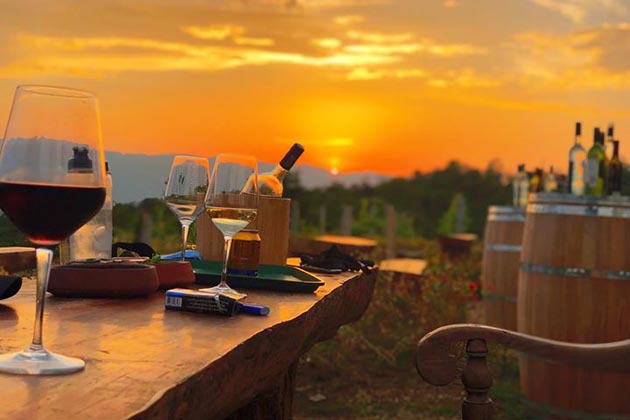 Sunset in The Coffee House by Pleasant Garden in Nyaung Shwe