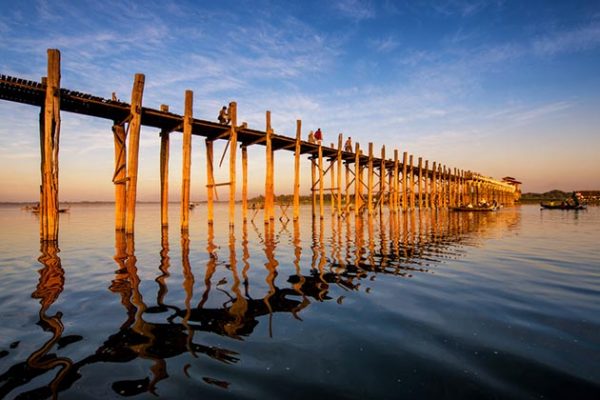 The U Bein Bridge in Mandalay