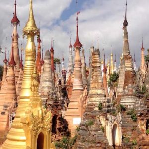 Complex stupas in Indein Village