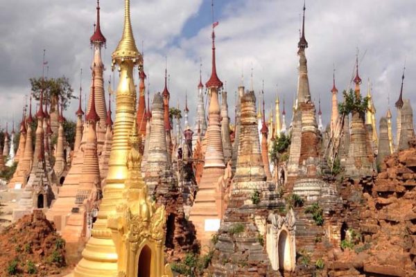 Complex stupas in Indein Village