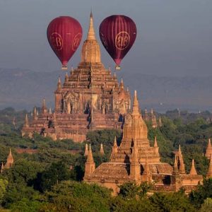 Balloons over Bagan at sunrise