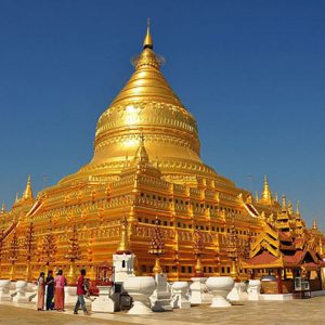 Shwezigon pagoda - a sacred spot visit in Myanmar beach vacation