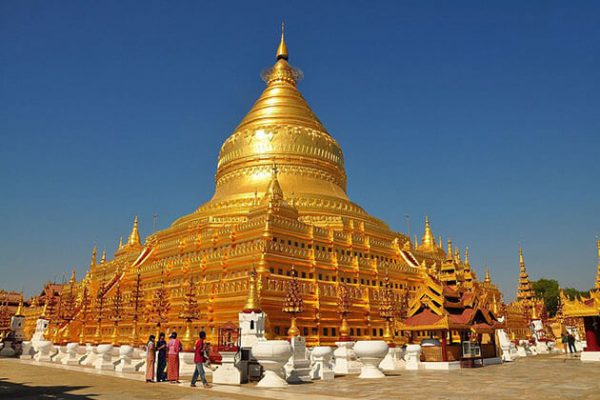 Shwezigon pagoda - a sacred spot visit in Myanmar beach vacation