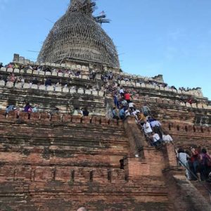 Sunset on the top of Bagan emple