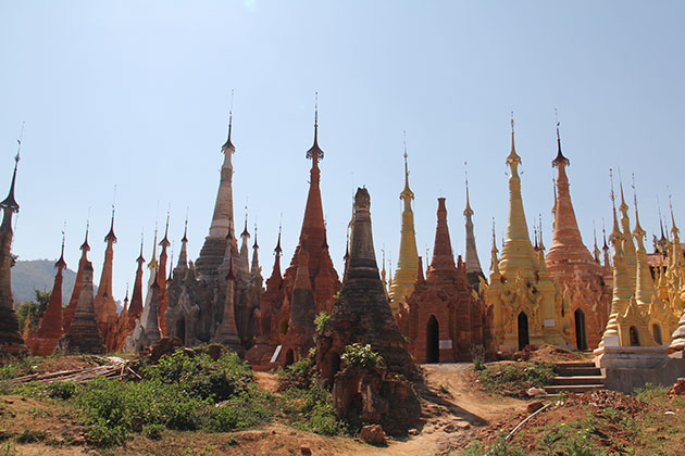 The excellent complex of ancient stupas in Indein