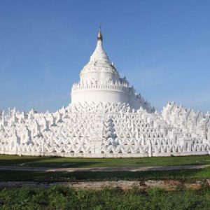 The white-washed Hsinbyume Temple in Mingun