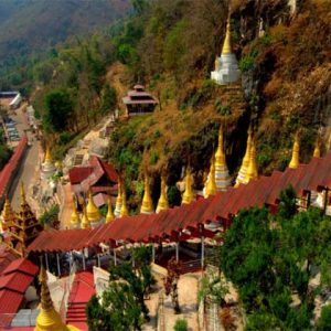 Way to Pindaya Cave in Myanmar