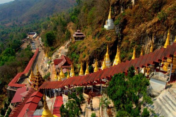 Way to Pindaya Cave in Myanmar