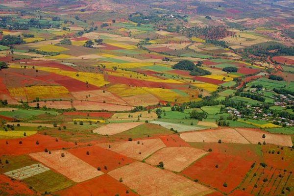 the colorful field in Kalaw - Myanmar tour packages