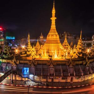 the impressive Sule Pagoda in Yangon