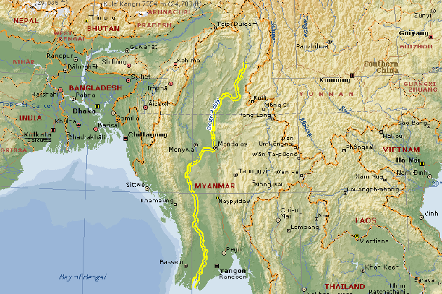 Irrawaddy River Map