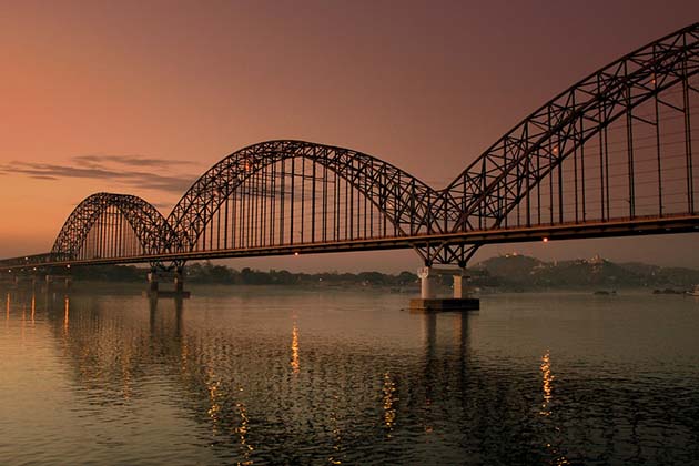 Irrawaddy river sunset