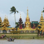 Visit Kyaik Hmaw Wun Pagoda or Island Pagoda in Yangon Thalyin tour