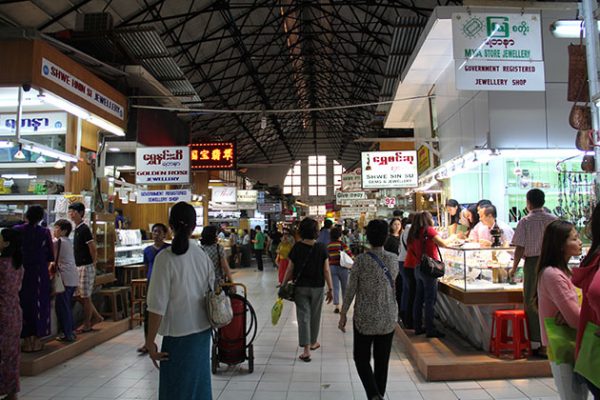 Bogyoke Aungsan market is the largest and most vibrant bazaar in Yangon