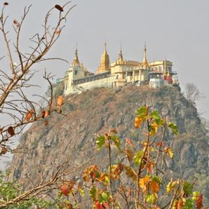 Mt Popa is a magnificent extinct volcano in the Bagan with 1515 meters high