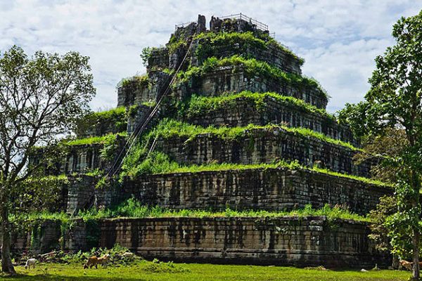 Prasat Thom-an ancient ruin of the 36 meter high temple in Koh Ker