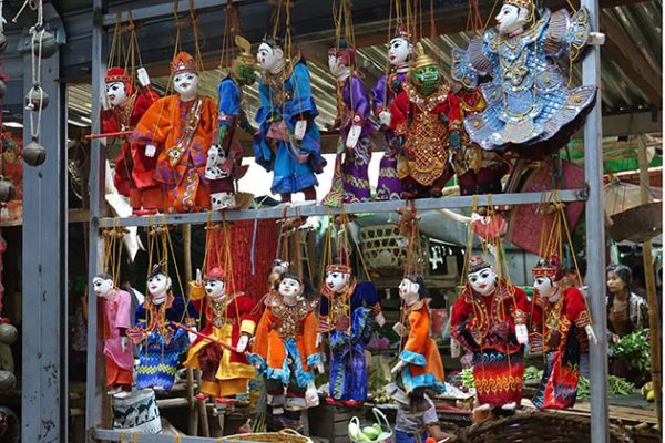 Puppet was sold as a souvenir at the local Nyaung U Market in Bagan