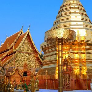 Wat Phra That Doi Suthep is the most famous pagoda in Chiang Mai