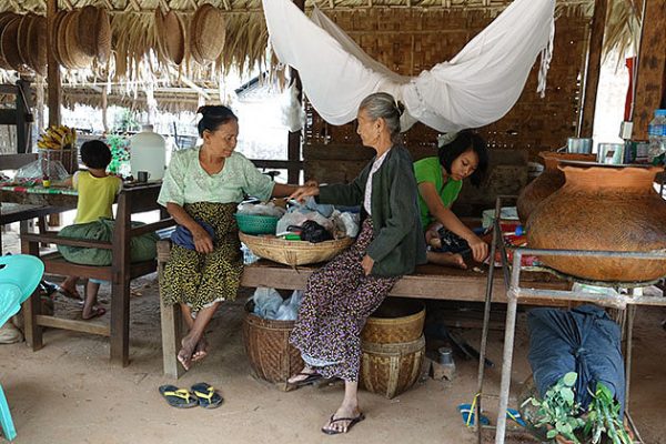 a family in Bagan village