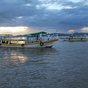 enjoy the peaceful sunset on Irrawaddy river