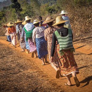 meet the local tribe in the trekking rout in Hsipaw