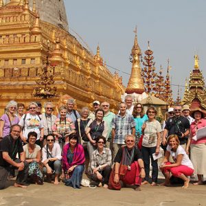 nice photo of our clients at Shwezigon pagoda