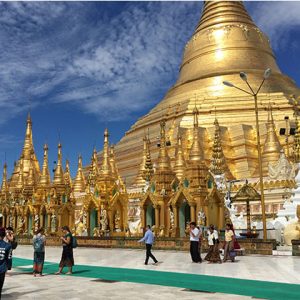 shwedagon pagoda in the most famous tourist atrraction in Yangon