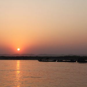 sunset on Irrawaddy river on the way back from Mingun