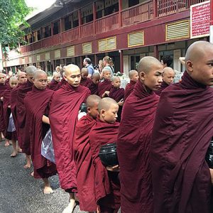 Monks in Magagandayon monastery in Mandalay