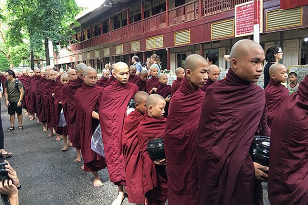 Monks in Magagandayon monastery in Mandalay