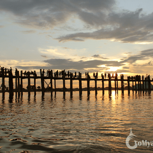 Watching u bein bridge in sunset is one of the best things to do in Myanmar tours