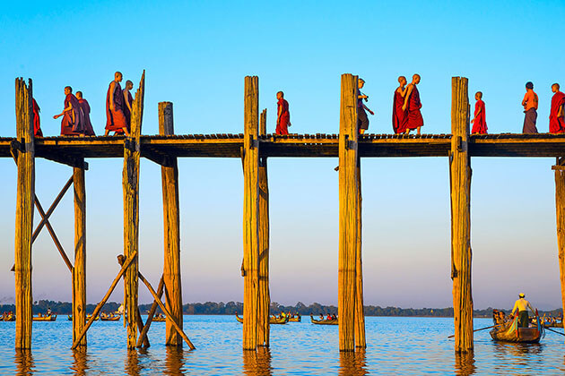 U bein bridge - a lovely sight to obsverse the local people