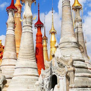 ancient stupas in indein pagoda