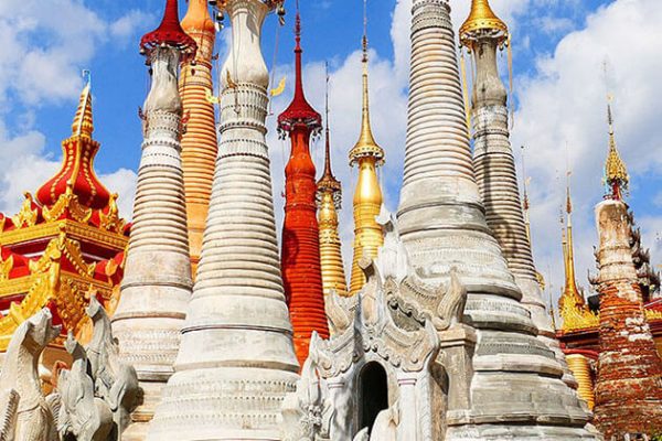 ancient stupas in indein pagoda