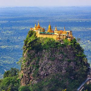 mt popa in bagan-where is famous for a monastery that perches dramatically atop a sheer-sided volcanic plug