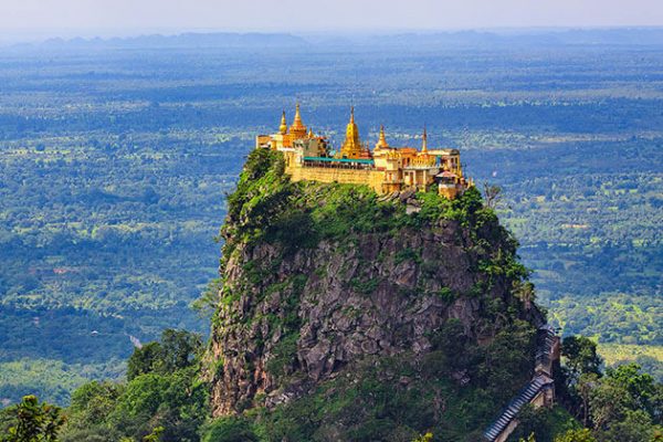 mt popa in bagan-where is famous for a monastery that perches dramatically atop a sheer-sided volcanic plug