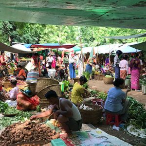 the fresh Nyaung U Market is where to gaze out at the life of the local people in Bagan