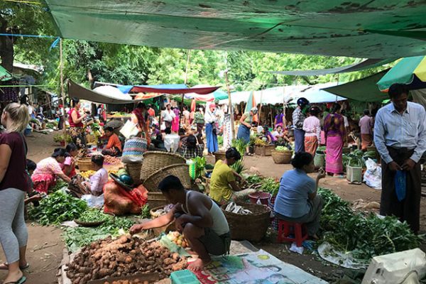 the fresh Nyaung U Market is where to gaze out at the life of the local people in Bagan