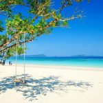 the beautiful white sand beach in Nyaung Oo Phee Island