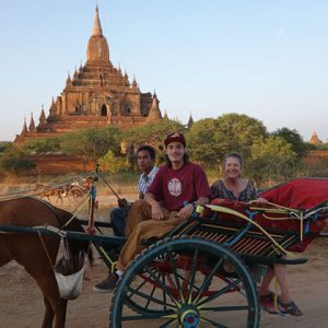 bagan temple tour on a horse cart