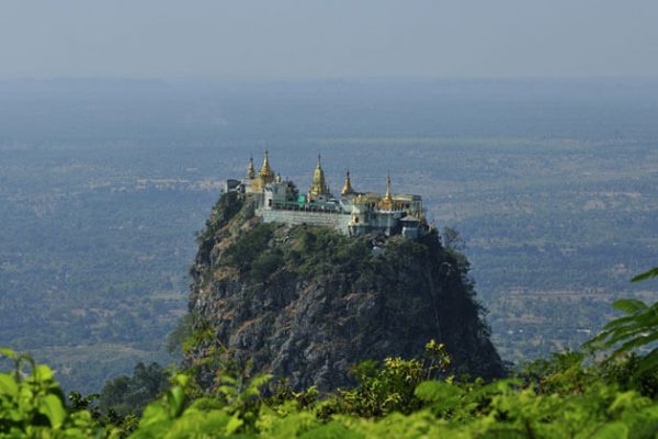 mount popa is home to the nat worship of Myanmar
