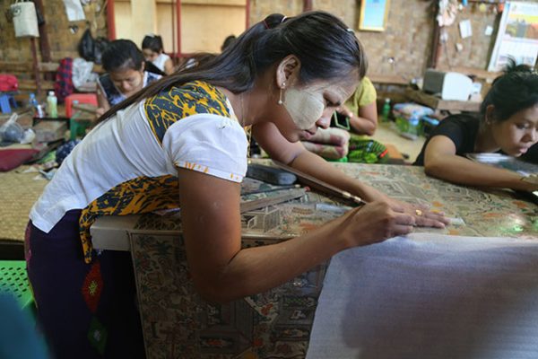 local lacquerware workshop in bagan